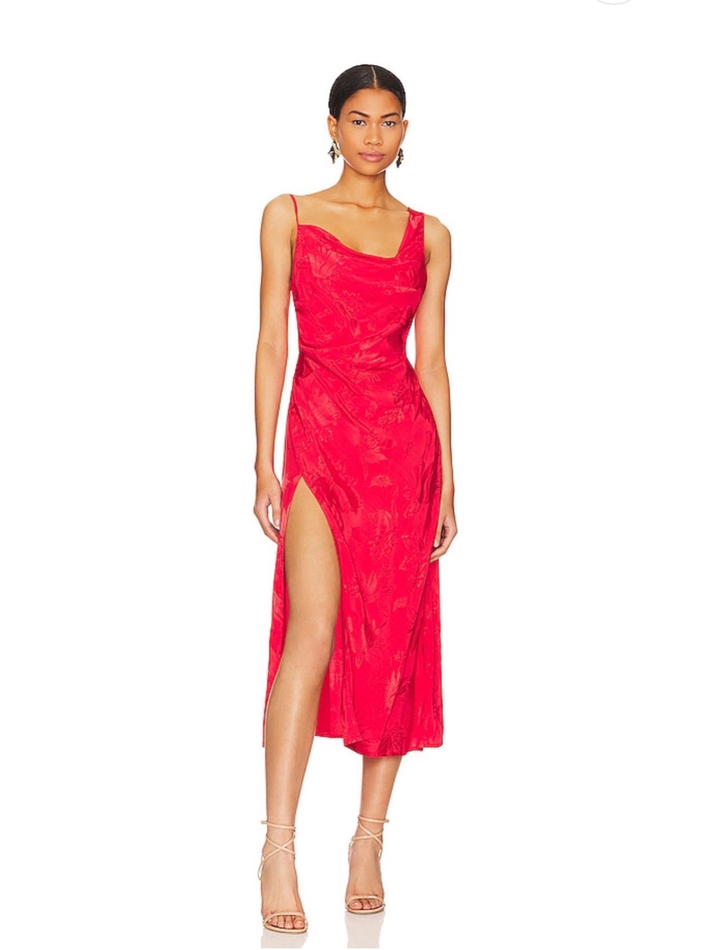 For Love & Lemons Ilana Midi Dress, Size Medium, Red